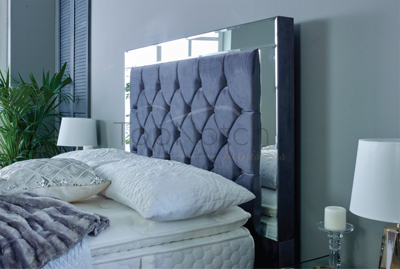 Gaslift Storage bed with mirror headboard