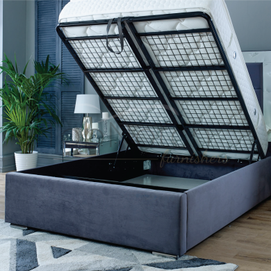 Monaco Mirrored Bed With Gaslift Storage