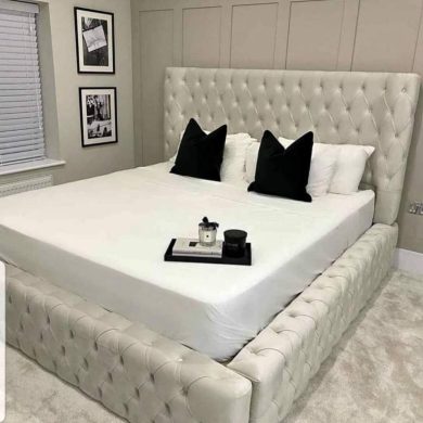 Myrah Wingback Parklane Bed - White