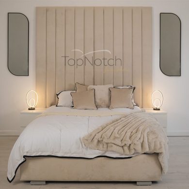 Merrick Panel Bed With Wide Headboard