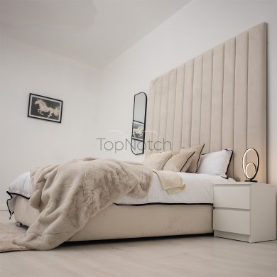 Panel Bed With Wide Headboard