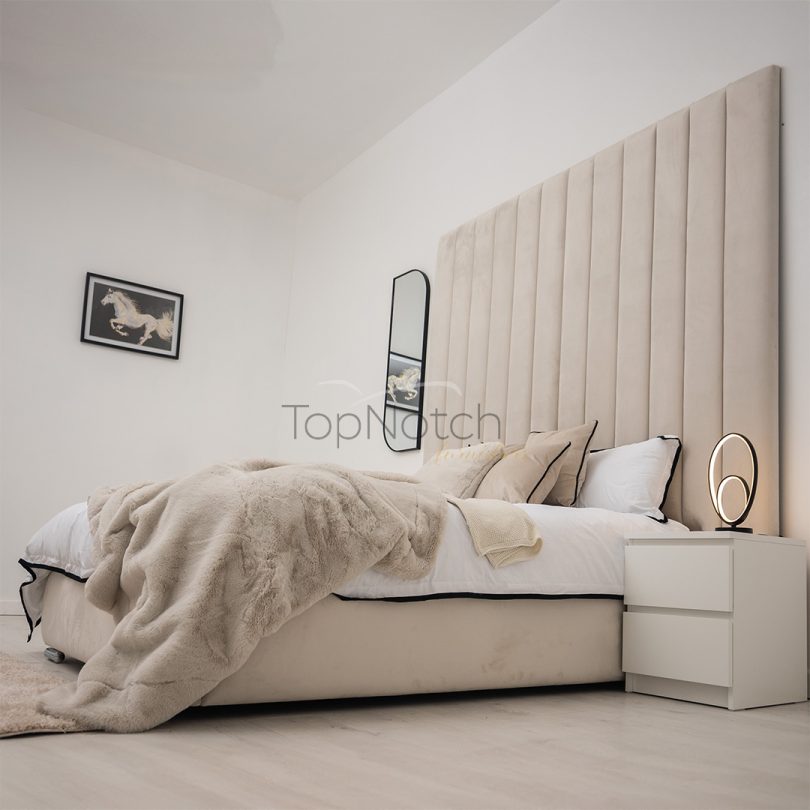 Panel Bed With Wide Headboard