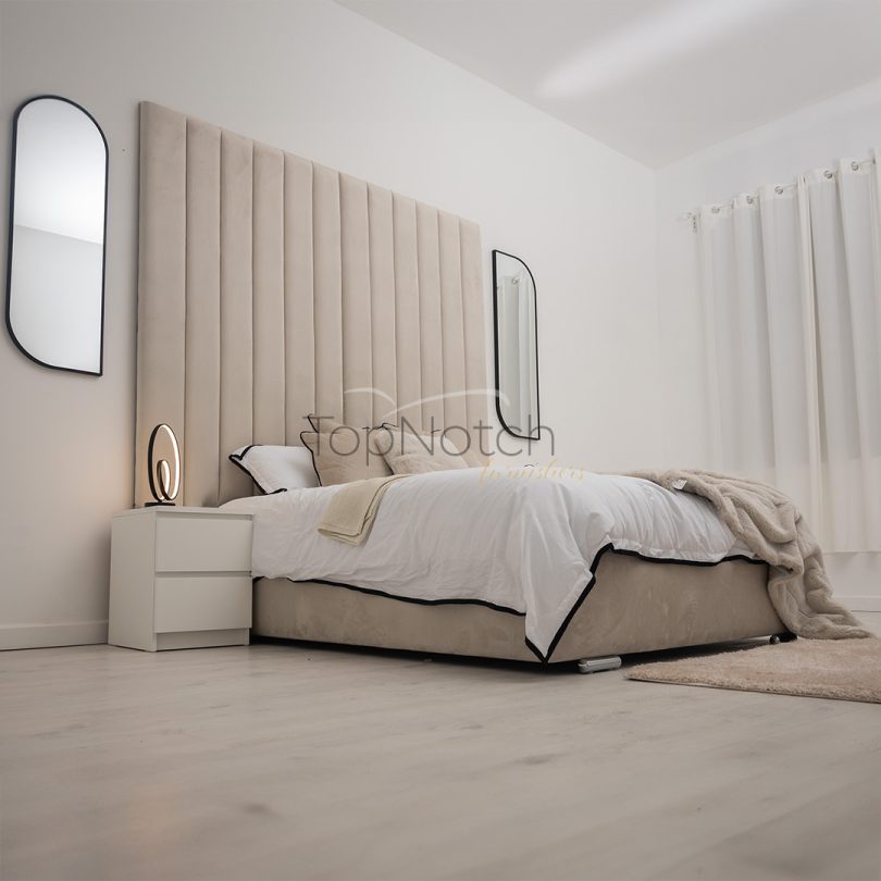 Wide Headboard Panel Bed
