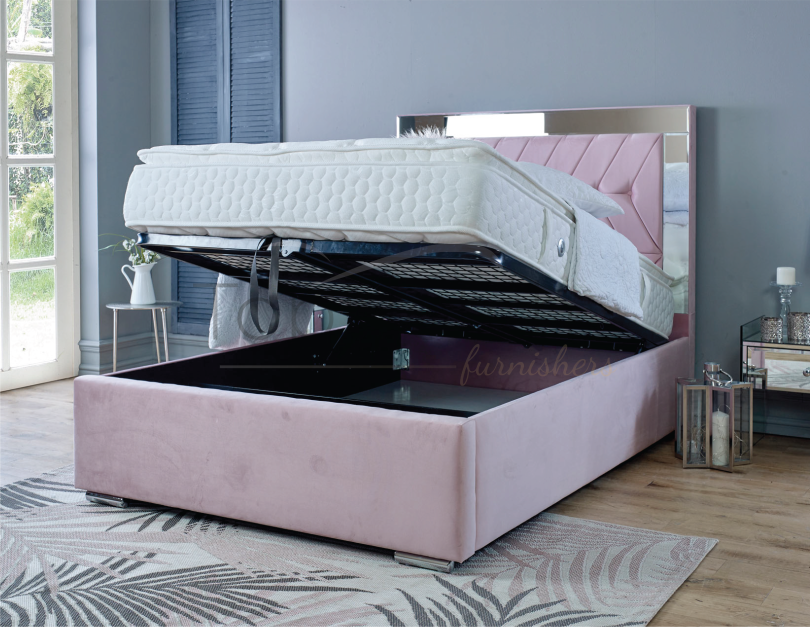 Horizon Mirrored Bed with storage