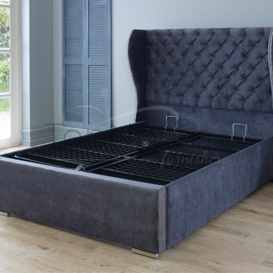 Oxford Wingback-Bed With Gas Lift Storage Topnotchfurnishers.co.uk