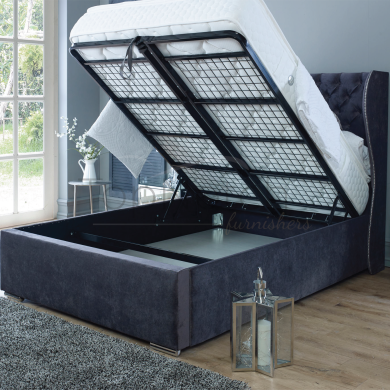Oxford Wingback Bed With Ottoman Storage Topnotchfurnishers.co.uk