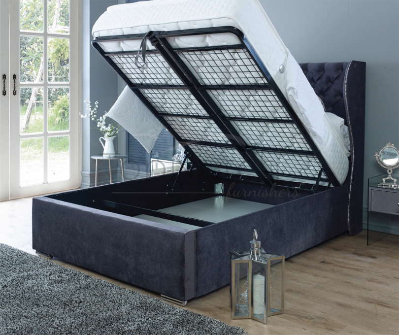 Oxford Wingback Bed With Ottoman Storage Topnotchfurnishers.co.uk