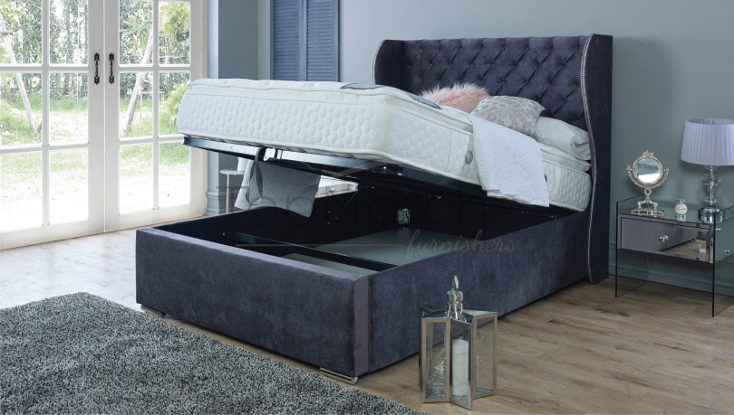 Oxford Wingback Bed with storage Topnotchfurnishers.co.uk