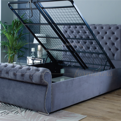 Sworn Sleigh Bed with Gas Lift Storage
