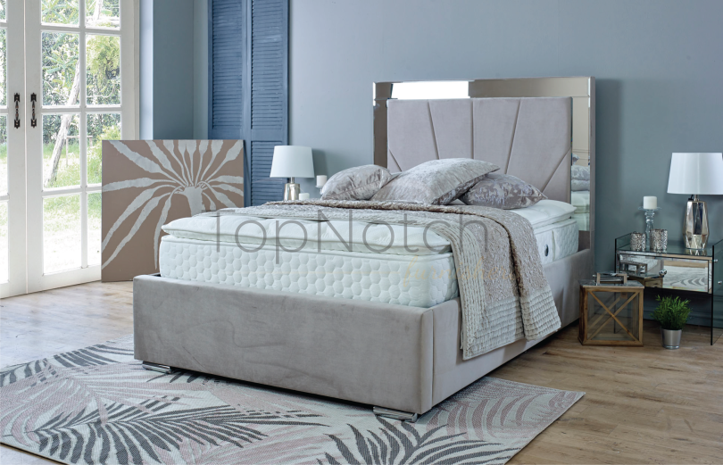 Mink Nova Mirror bed frame Topnotchfurnishers.co.uk