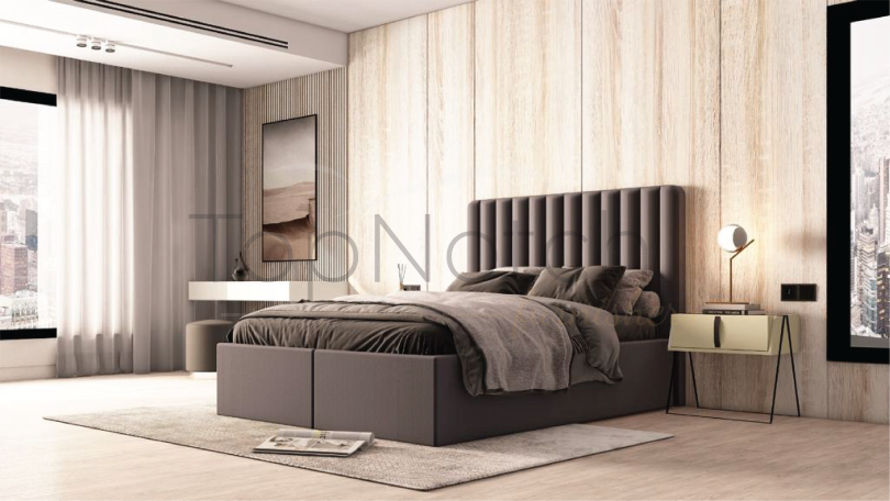 Vida Upholstered Panel Bed