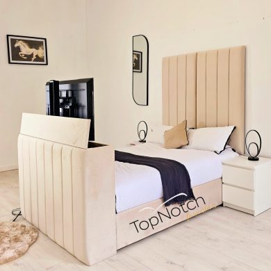 Luxurious Horizon TV Bed with integrated entertainment system and spacious storage