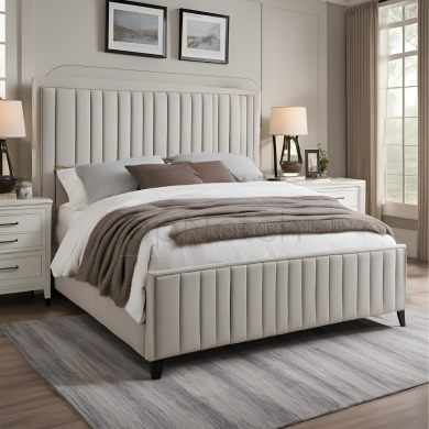Valeria Scalloped Headboard Bed