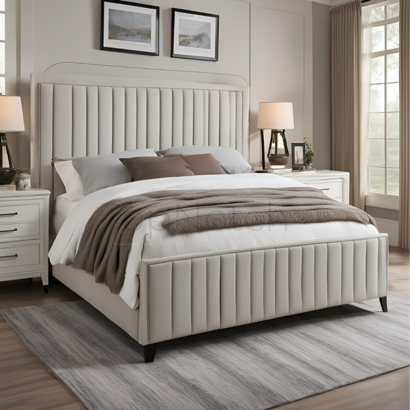 Valeria Scalloped Headboard Bed