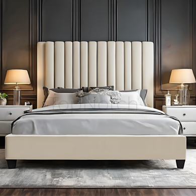 Luxurious Upholstered Selena Wingback Bed Frame