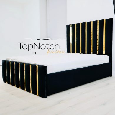 Kayten Bed With Gold Accents Headboard