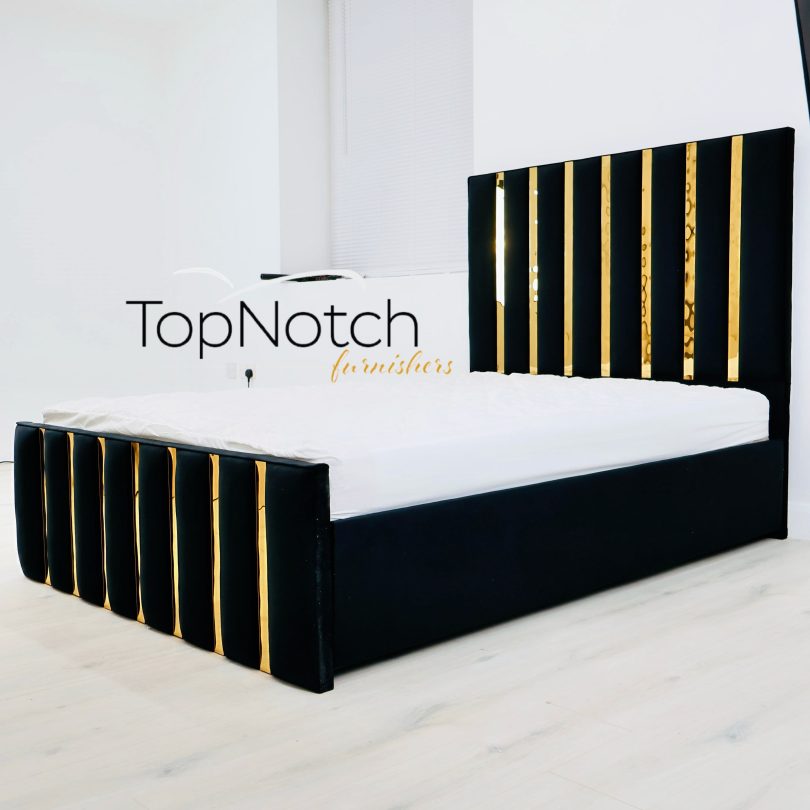 Kayten Bed With Gold Accents Headboard
